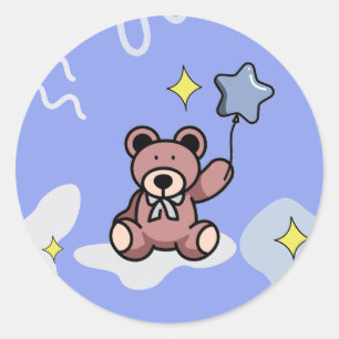 Birthday Boy Teddy Bear Runder Aufkleber