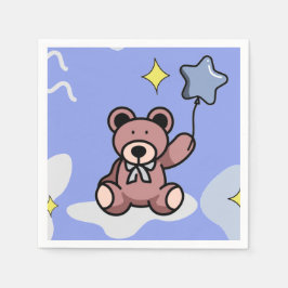 Birthday Boy Teddy Bear Serviette
