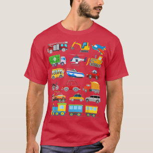Birthday Boy Train Car Fire Truck Airplane Bus,Exc T-Shirt