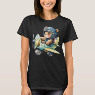 Birthday Boys Girls Toddle Niedlicher Planbär T-Shirt