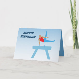 Birthday Boys Gymnastik Pommel Horse Karte