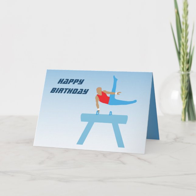 Birthday Boys Gymnastik Pommel Horse Karte (Vorderseite)