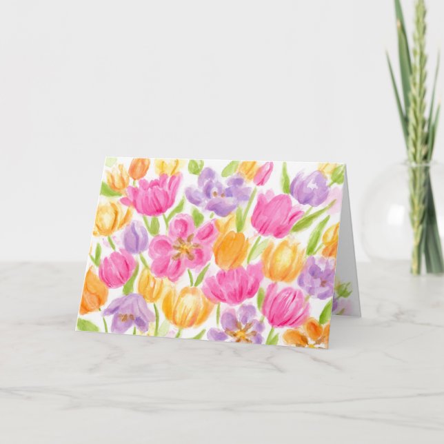 Birthday Bright and Beautiful Tulip Card Karte (Vorderseite)