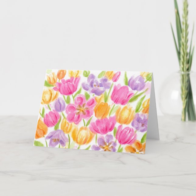 Birthday Bright and Beautiful Tulip Card Karte (Vorderseite)