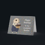 Birthday Brother Cute Dog Watercolor Card Karte<br><div class="desc">Birthday Brother Cute Dog Watercolor Cartoon Animal Art. Let him know how much you love and appreciate him</div>