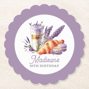 Birthday Brunch Aquarellbilder und Croissant Untersetzer