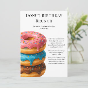 Birthday Brunch Party   Pfannkuchen und Donuts Einladung