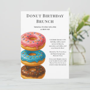 Birthday Brunch Party   Pfannkuchen und Donuts Einladung