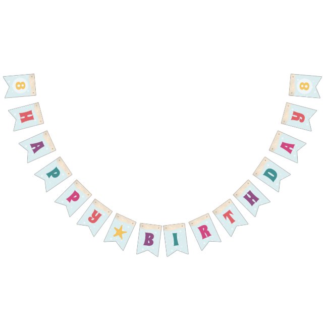 Birthday Bubbles Strand Pink Aquamarin Lila Peach Wimpelkette (Alle)