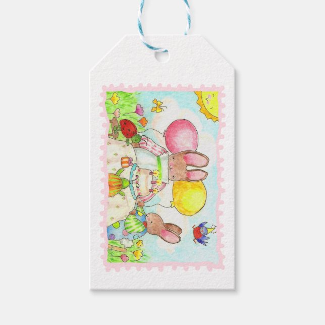 Birthday Bunny Gift Tag Geschenkanhänger (Vorderseite)