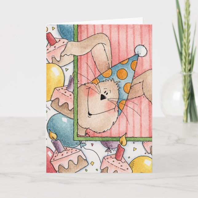 Birthday Bunny - Grußkarte Karte (Vorderseite)