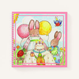 Birthday Bunny Spiral Notebook Notizbuch