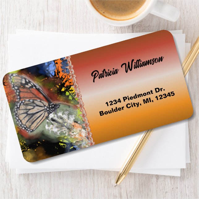 Birthday Butterfly-Adresse Adressaufkleber (Von Creator hochgeladen)