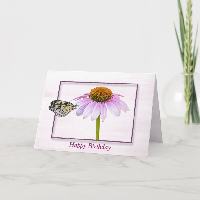 Birthday Butterfly auf Kone-Blume Karte (Vorderseite)