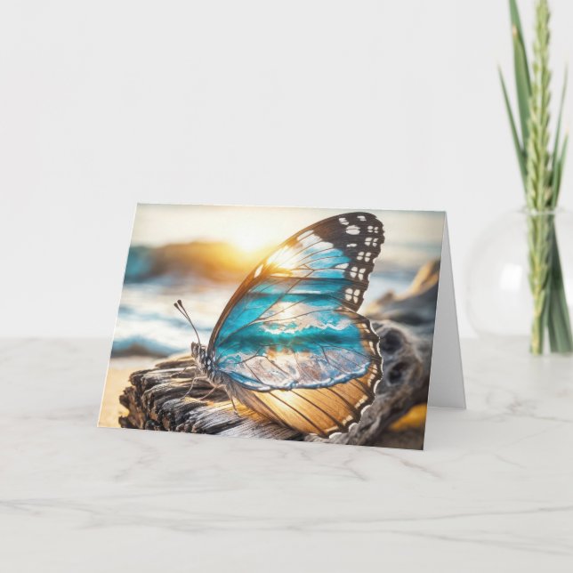 Birthday Butterfly mit Ocean Wings Karte (Vorderseite)
