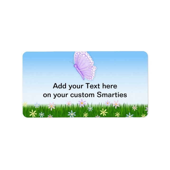 Birthday Butterfly Smartie Candy Wrappers Labels Adressaufkleber (Vorne)