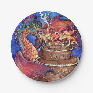 Birthday Cake Dragon Pappteller
