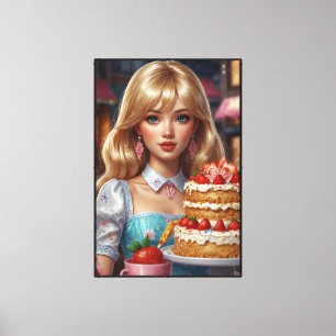 Birthday cake Stretched Canvas Print Leinwanddruck