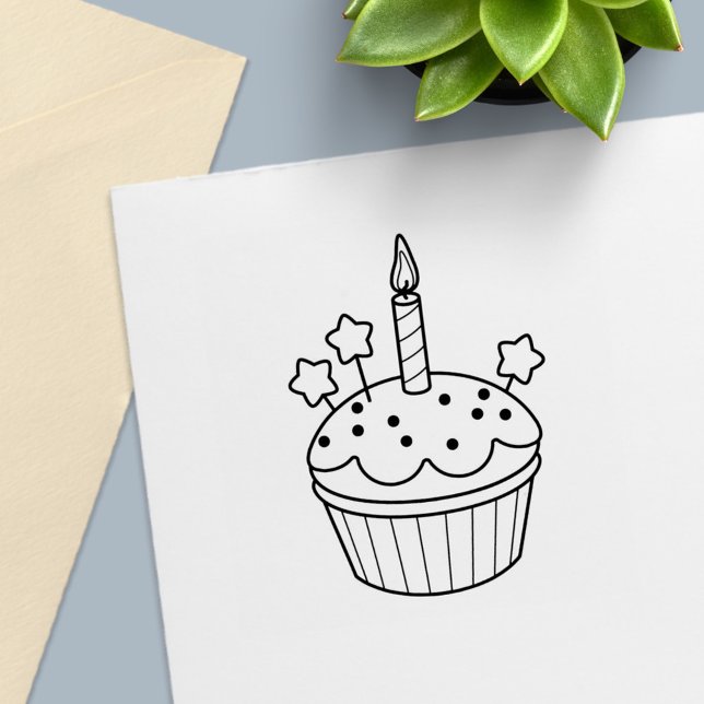 Birthday Candle Cupcake Color Me Permastempel (Von Creator hochgeladen)