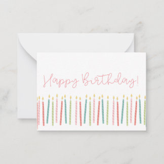 Birthday Candle Flat Note Card Mitteilungskarte