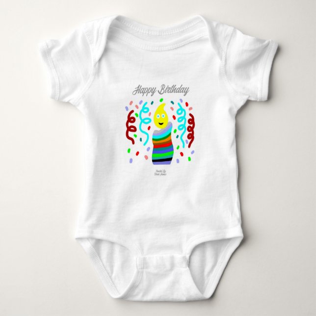 Birthday Candle Greetings Baby Jersey Bodysuit Baby Strampler (Vorderseite)