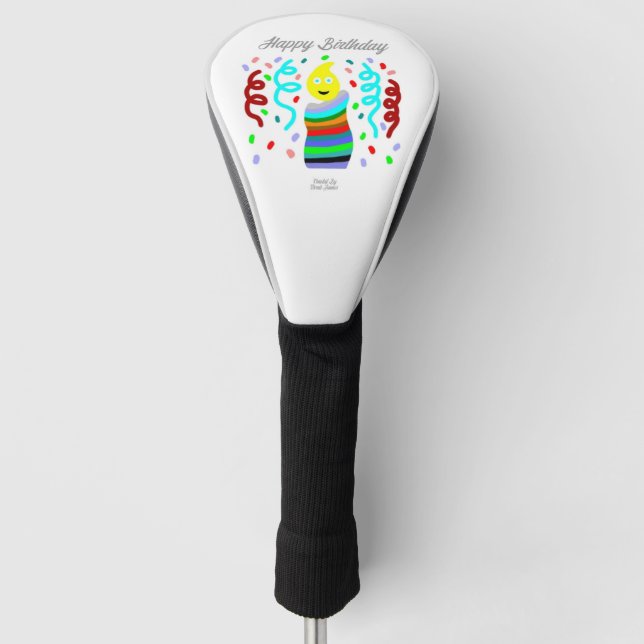 Birthday Candle Greetings Golf Club Cover Golf Headcover (Vorderseite)