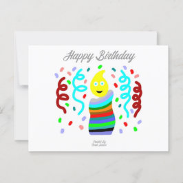 Birthday Candle Greetings Postcard Postkarte