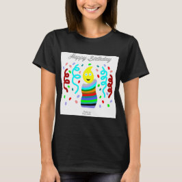 Birthday Candle Greetings Women's Black T Shirt