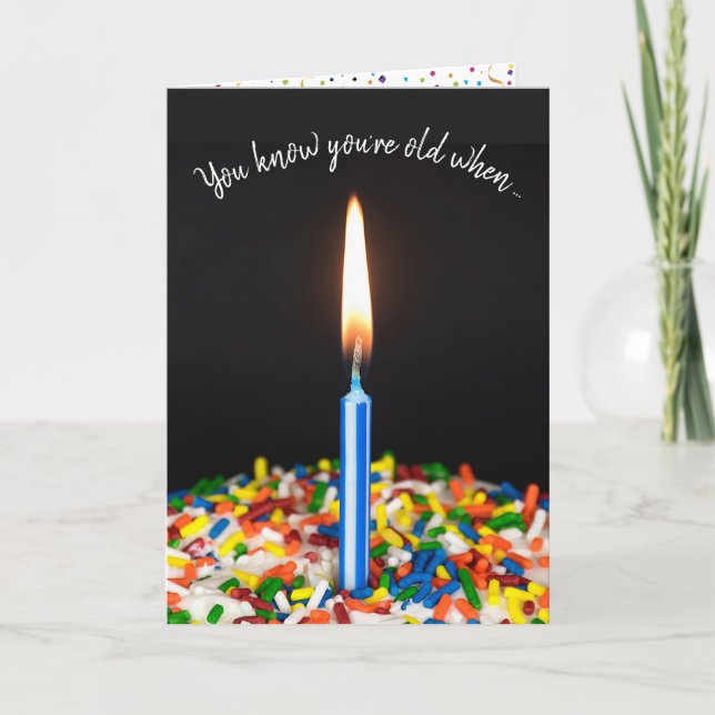 Birthday Candle in Cake Spaß Karte (Vorderseite)