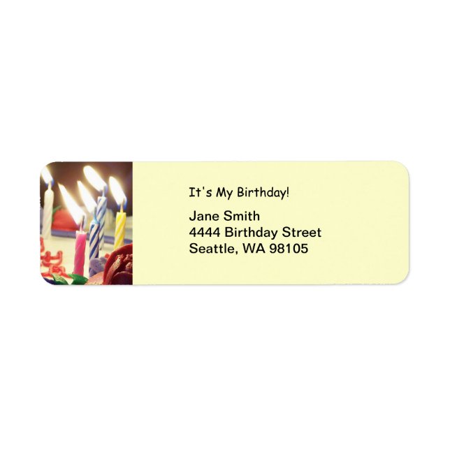 Birthday Candles Address Label (Vorne)