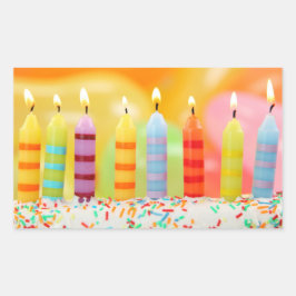 Birthday Candles Rechteckiger Aufkleber