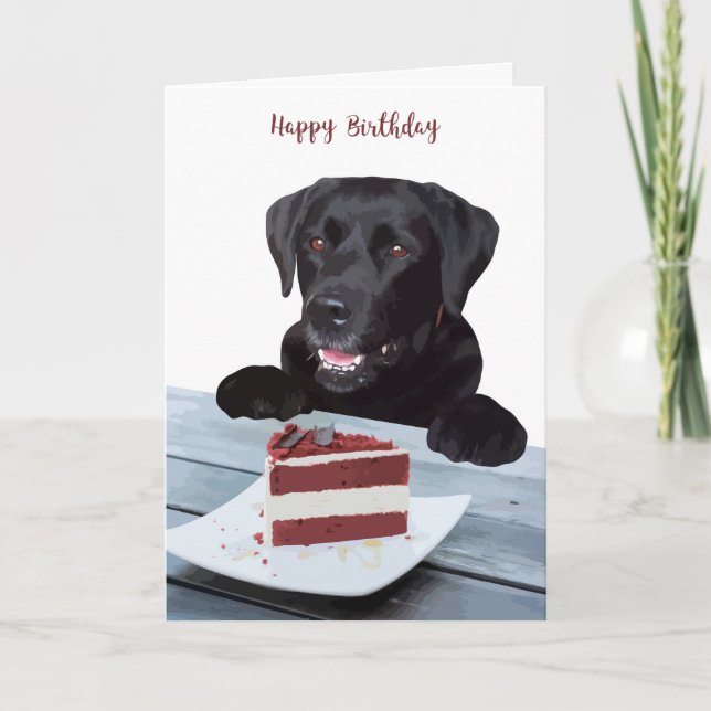 Birthday Card Black Lab - Geburtskarte des Hundes Karte (Vorderseite)