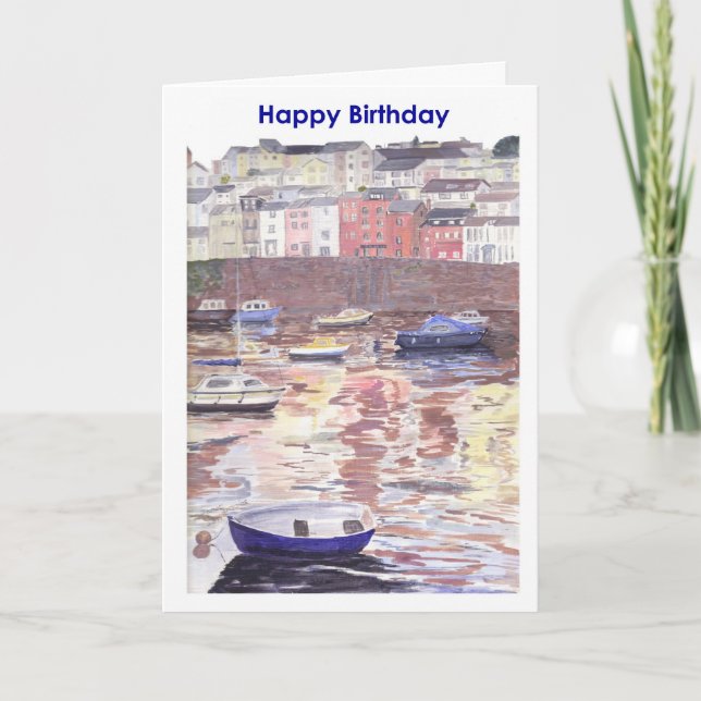 Birthday Card Brixham Harbour Karte (Vorderseite)