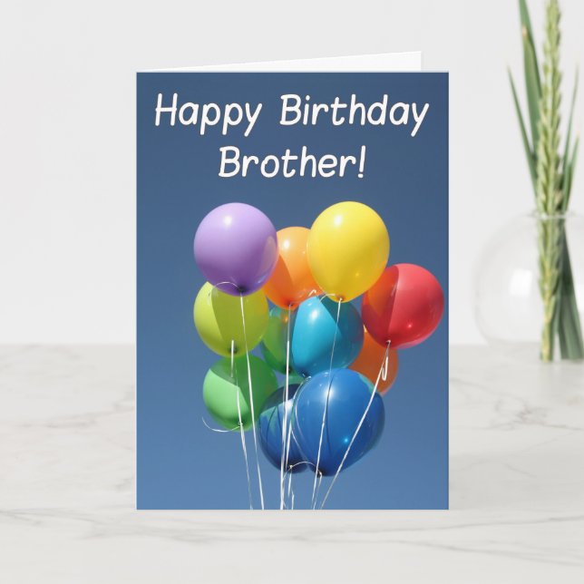 Birthday Card farbige Ballons für Brother Karte (Vorderseite)