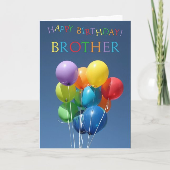 Birthday Card farbige Ballons für Brother Karte (Vorderseite)