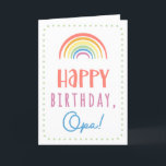Birthday Card for Opa Karte<br><div class="desc">You call your grandfather Opa, not Grandpa. (Opa means grandfather in German.) Imagine how excited Opa will be to receive a birthday card addressed especially to him! Your opa also will love this card's cute, watercolor-inspired boho rainbow design that says "Happy birthday Opa!" Make this card customizable! Click "Edit Design",...</div>