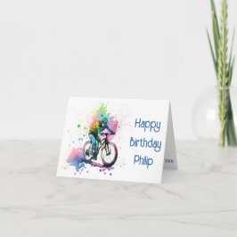 Birthday Card für Navy und Rosa MTB Karte