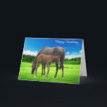 Birthday Card Karte<br><div class="desc">Mare and Foal grazing in green pastures</div>