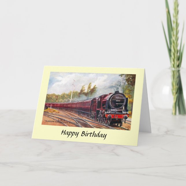 Birthday Card - LMS Glasgow - Manchester Express Karte (Vorderseite)