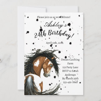 Birthday Card Paint Horse by Amylyn Bihrle Einladung