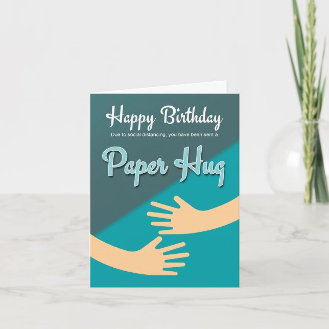 Birthday Card Quarantine coronaviris, Paper Hug Karte (Vorderseite)