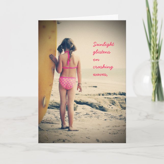 Birthday Card Surfer Girl Karte (Vorderseite)