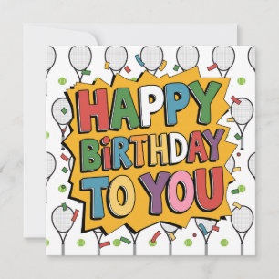 "Birthday Card Tennis-Themed: Aces & Cheers!" Karte