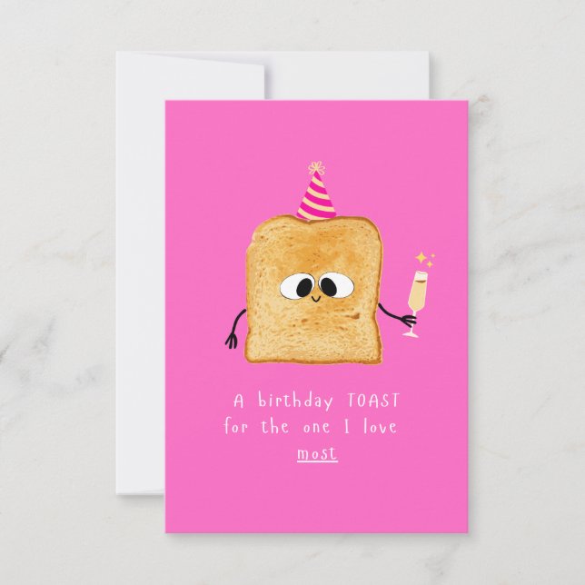 Birthday card Toast, einfach, funny and cute desig (Vorderseite)