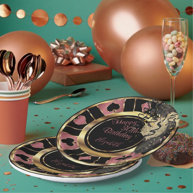 Birthday Casino Poker Chip - Rose Pappteller (Multi)