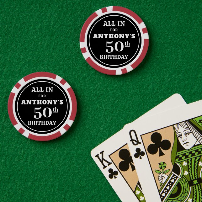 Birthday Casino Poker Thema Personalisiert Custom Pokerchips (Pokertisch (doppelt))