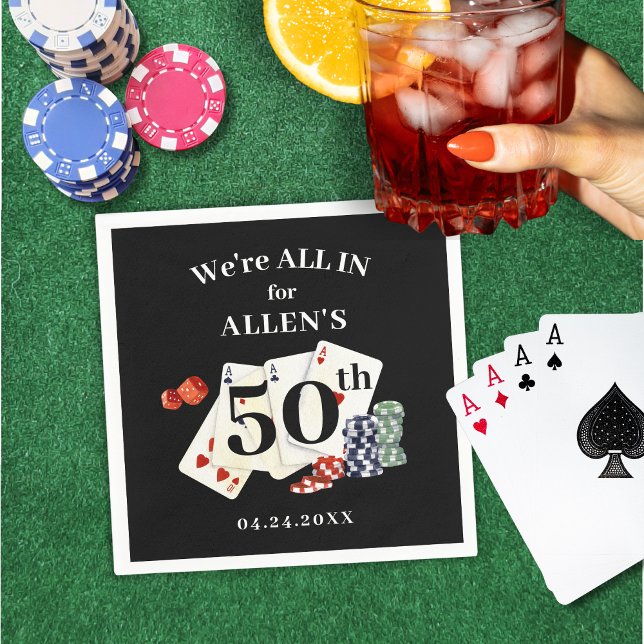 Birthday Casino Poker Vegas Personalisiert Serviette (Von Creator hochgeladen)