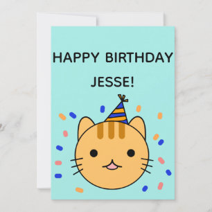 Birthday Cat Orange Cat Happy Birthday Karte