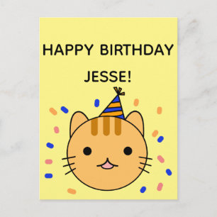 Birthday Cat   Orange Cat Happy Birthday Postkarte