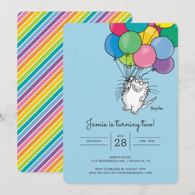 BIRTHDAY CATS von Sandra Boynton Einladung (Vorne/Hinten)